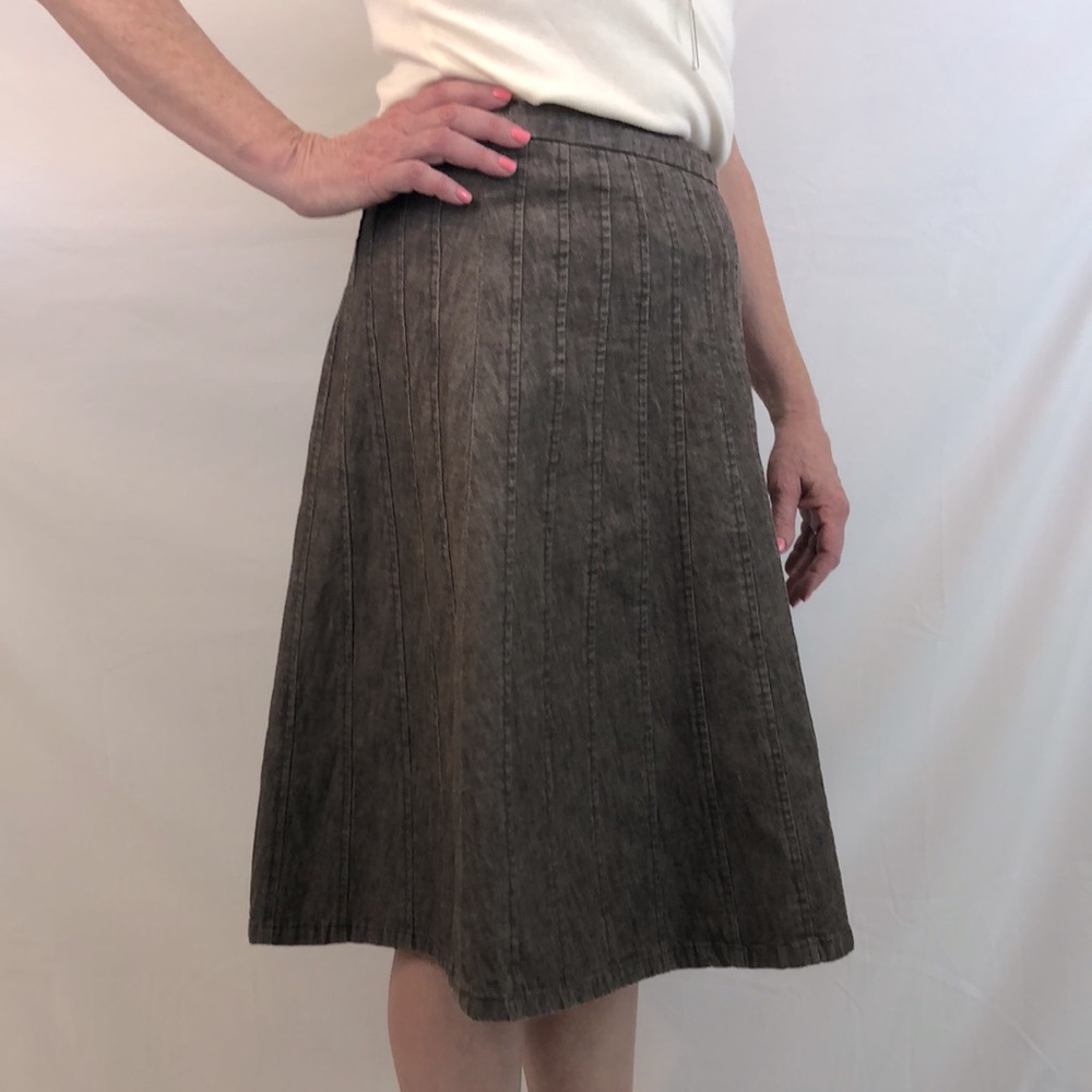 Christopher & Banks Stretch Tan Midi Skirt
